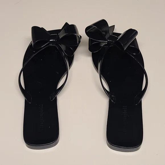 Jeffrey Campbell Sugary Big Bow jelly flip flop thong sandals size 8 - Picture 5 of 11